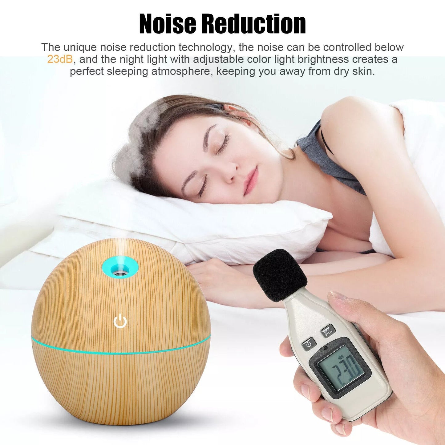 Aromea | USB Essential Oil Diffuser - Ultrasonic, 7-Color Light, Portable Aromea