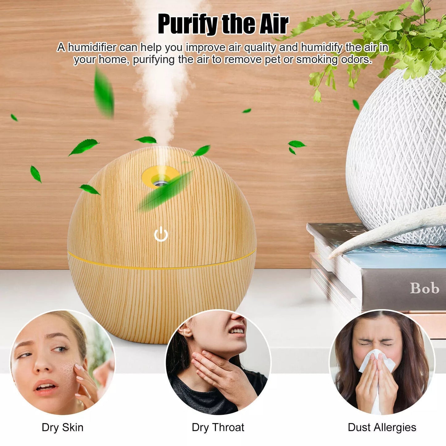 Aromea | USB Essential Oil Diffuser - Ultrasonic, 7-Color Light, Portable Aromea