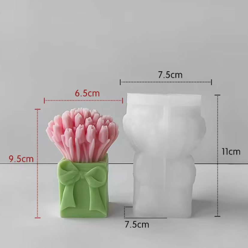 3D Lavender/Tulip Bouquet Silicone Candle Molds Fragrant garden