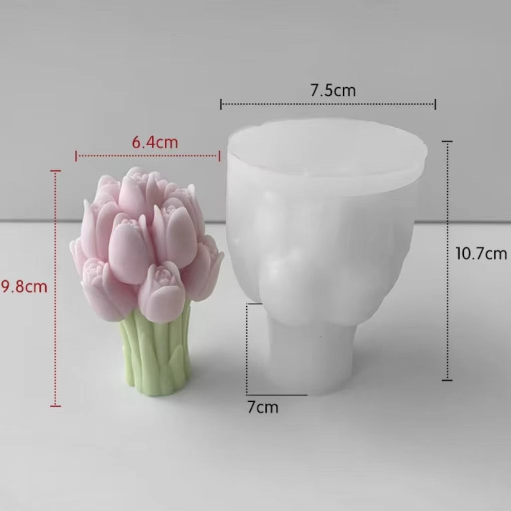 3D Lavender/Tulip Bouquet Silicone Candle Molds Fragrant garden