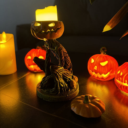 Aromea | Halloween Pumpkin Candlestick - Decor,Holiday Ornament,Tabletop Aromea
