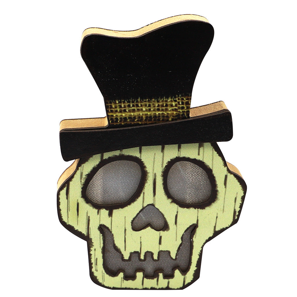 Aromea | Glow-in-the-Dark Wood Pumpkin Light – Halloween Party,Scary Face AROMEA