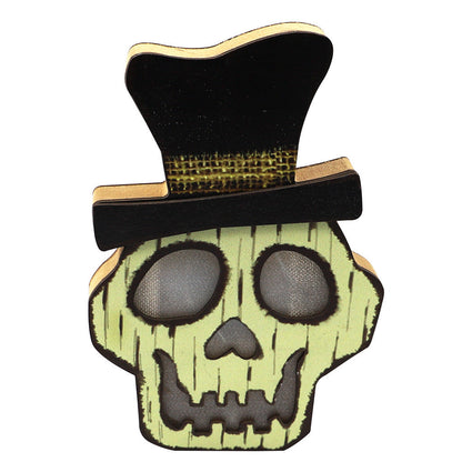 Aromea | Glow-in-the-Dark Wood Pumpkin Light – Halloween Party,Scary Face AROMEA