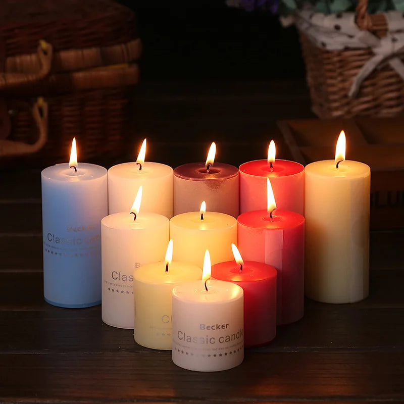 3pcs/Set Modern Simple Home Decoration Candle Cylindrical Aromatherapy Candles - Fragrant garden