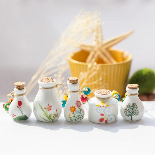 Oriental ink painting Mini perfume bottle necklace ceramic classic necklaces & Pendants Fragrant garden