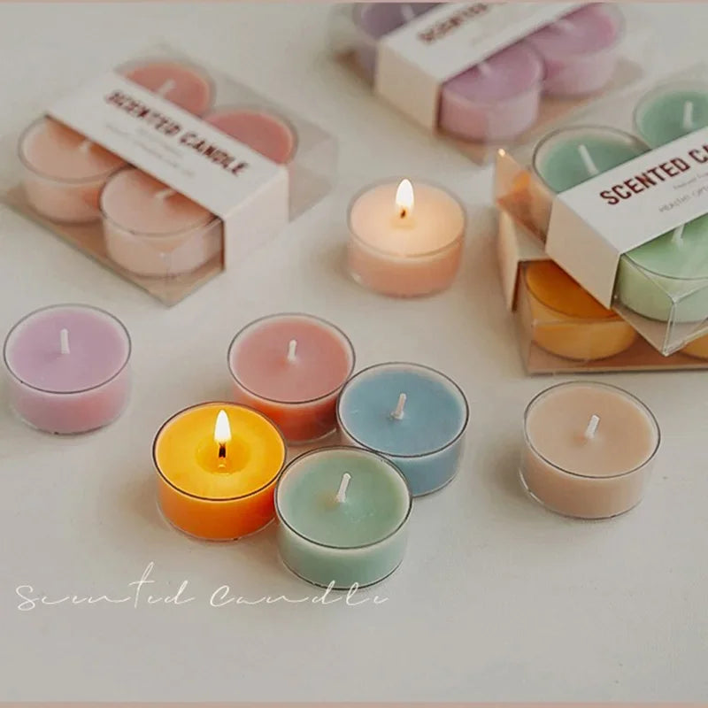 4pcs Handmade Tea Light Scented Candle Fragrant garden