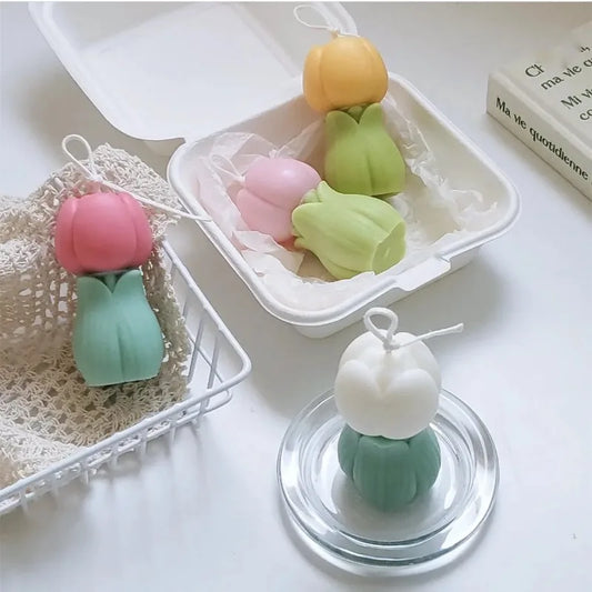 3D  Tulip bud shape candle mold Fragrant garden