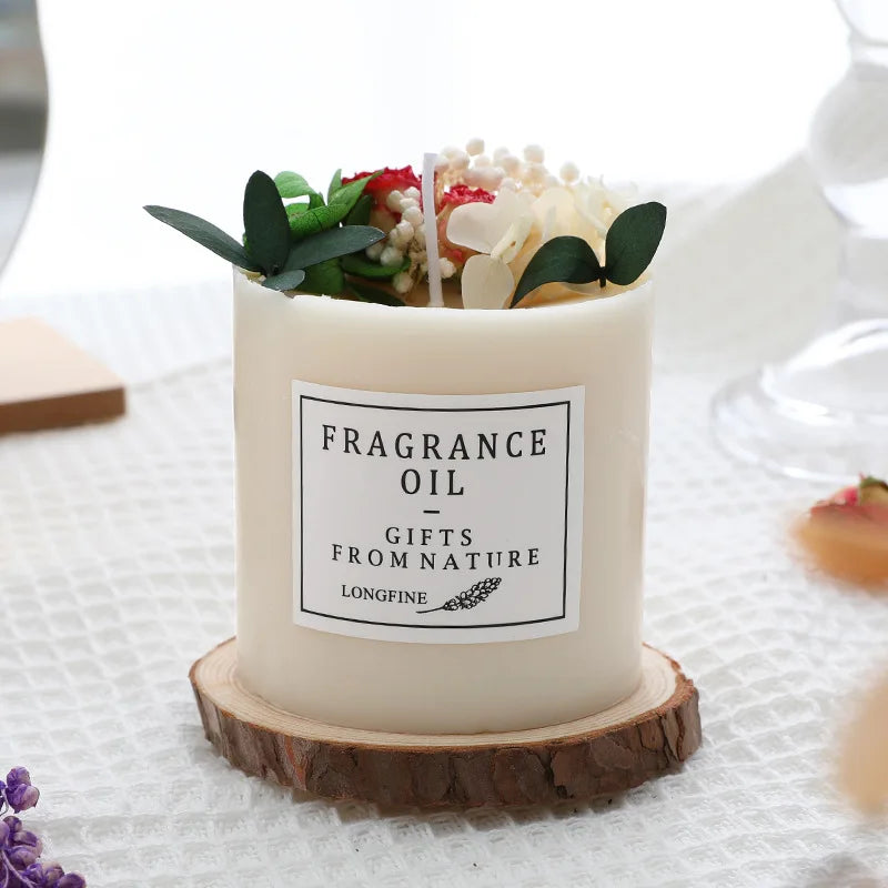 Dried Flower Scented Candle, combined with fragrance, beauty, bright as one of the candle decoration - Fragrant garden