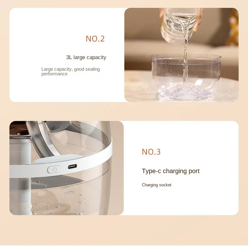 3L Humidifier Dual-Jet USB Aromatherapy Diffuser Large-Capacity Fragrant garden