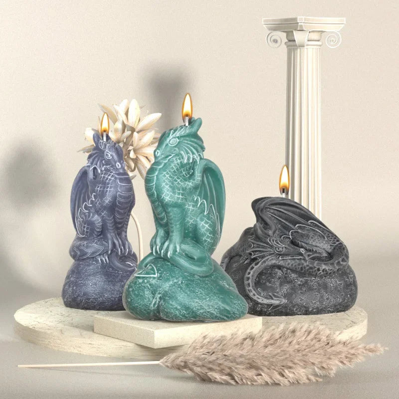 3D Halloween Flying Dragon Candle Silicone Mold Fragrant garden