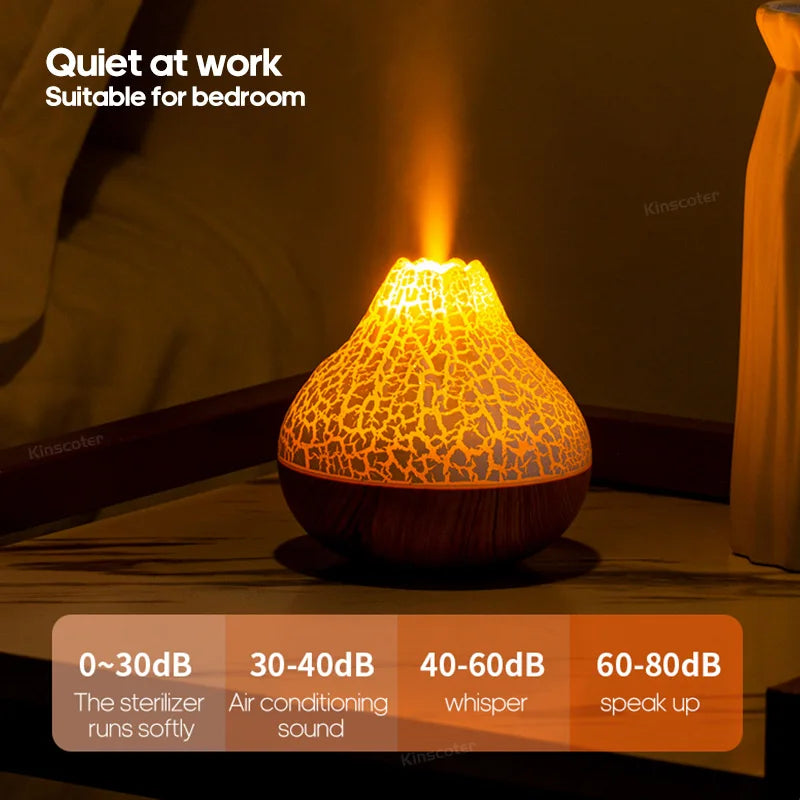 300ml Volcano  Ultrasonic Humidifier  Aromatherapy diffuser  LED Ambient Light Fragrant garden