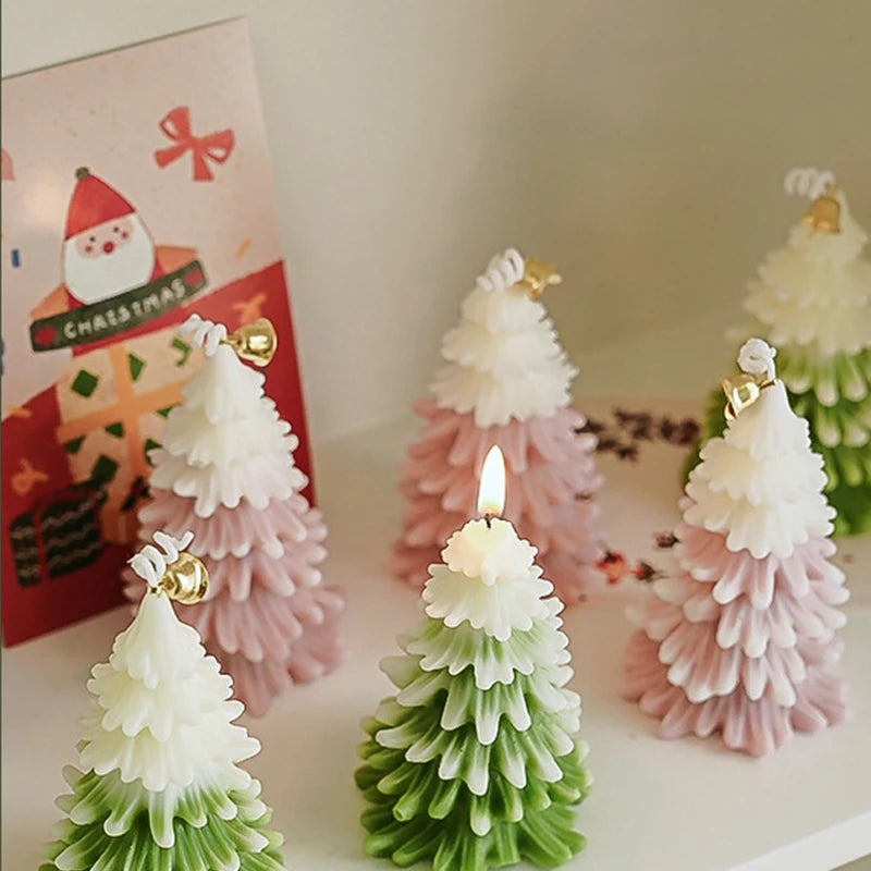 Cute Xmas Tree Shaped Aromatherapy Scented Candle Fragrant garden