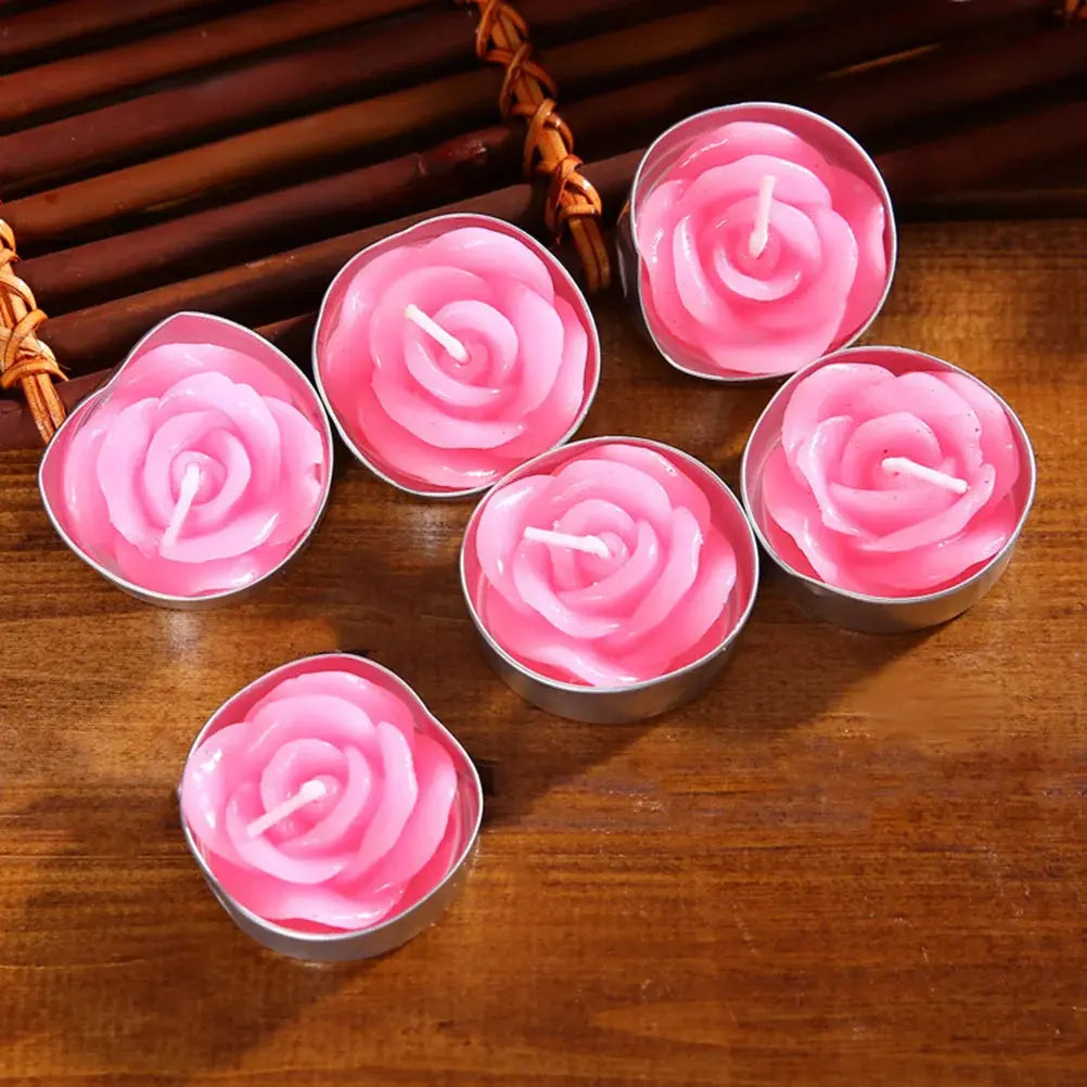 12Pcs Rose Shape  Light Candle Fragrant garden