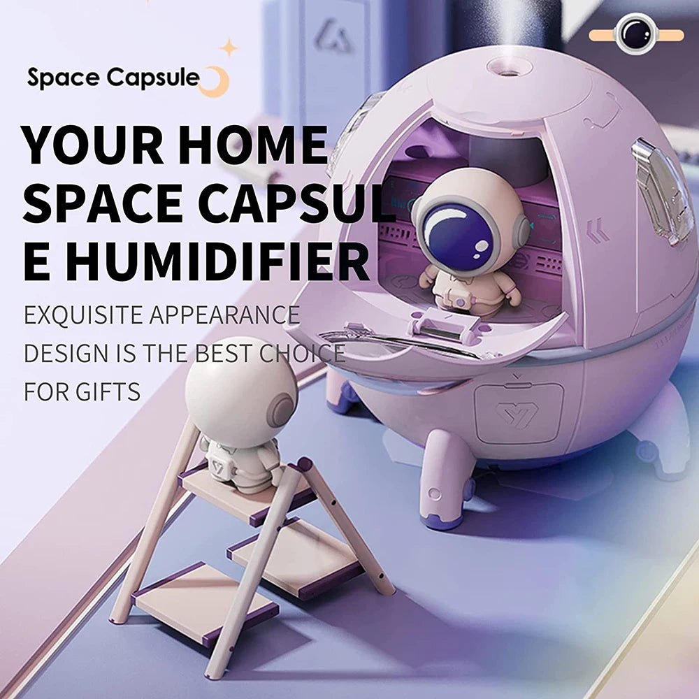 220ML Space Capsule Air Humidifier/ Aromatherapy Diffuser with Led Light Fragrant garden