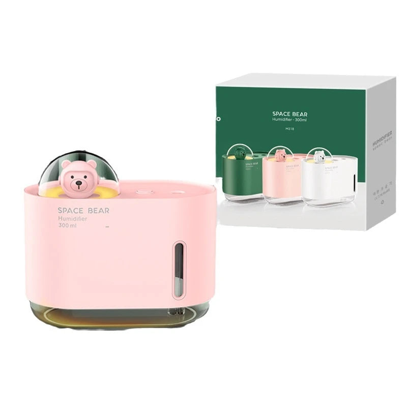 300ML Cute Bear Humidifier Mini Aroma Oil Diffuser Fragrant garden