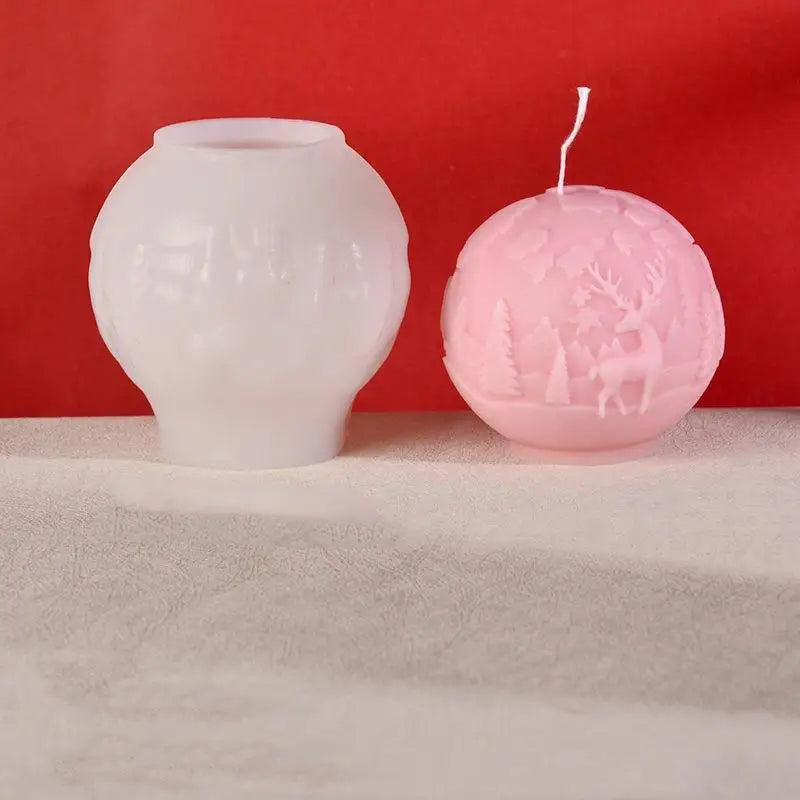 3D Christmas Ball Candle Silicone Mold Fragrant garden