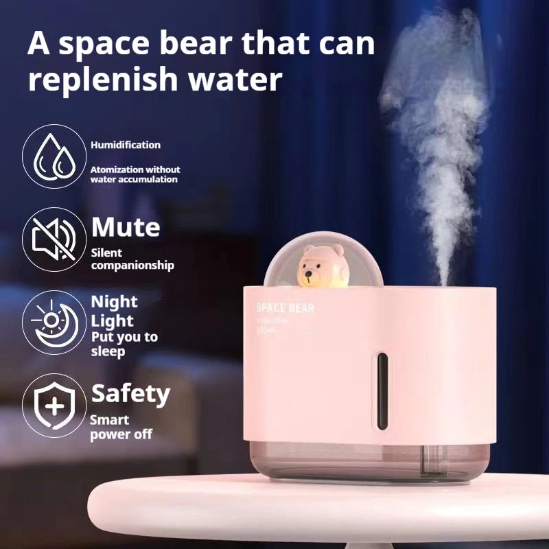 300ML Cute Bear Humidifier Mini Aroma Oil Diffuser Fragrant garden