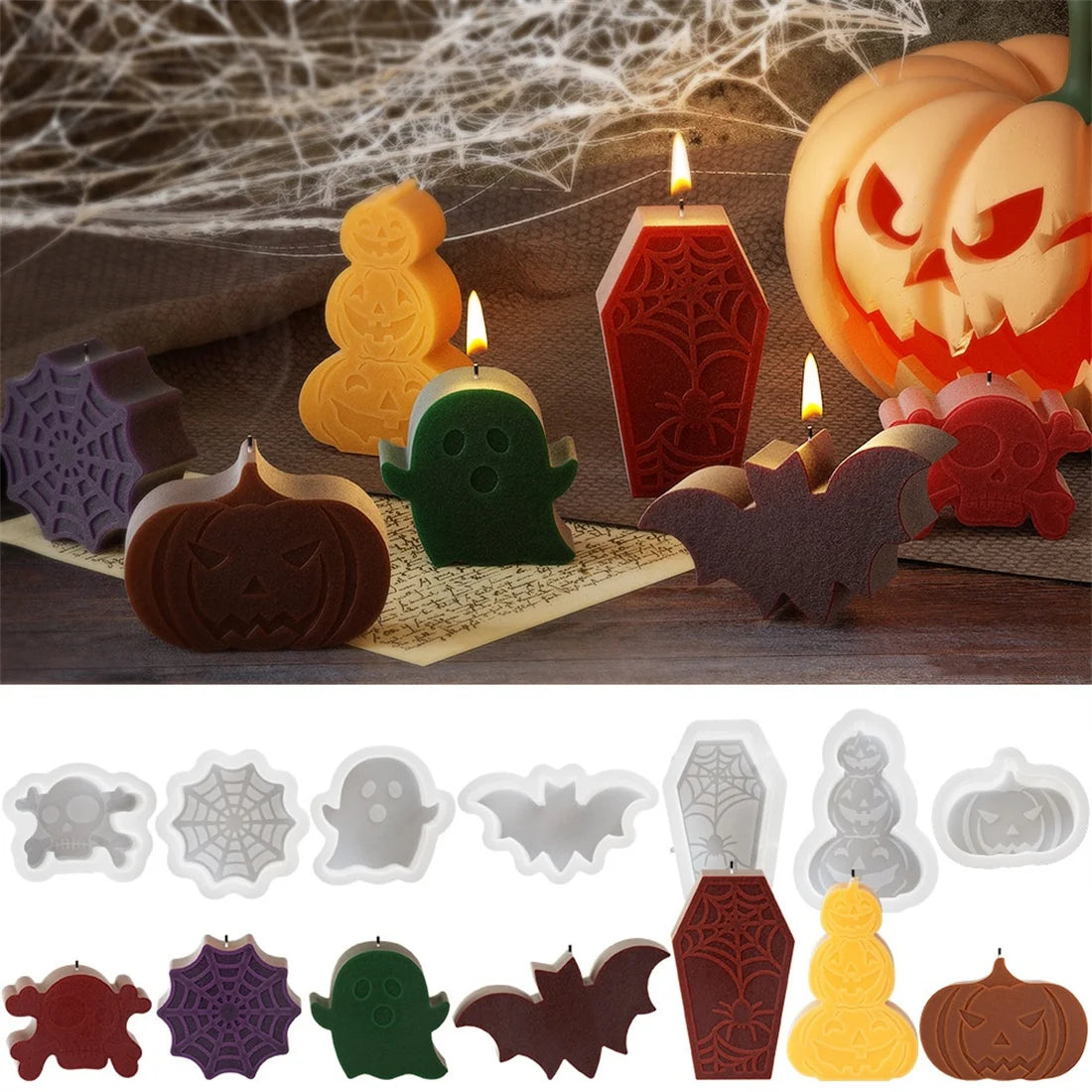 Halloween Pumpkin Silicone Mold Soap Candle Mold Fragrant garden