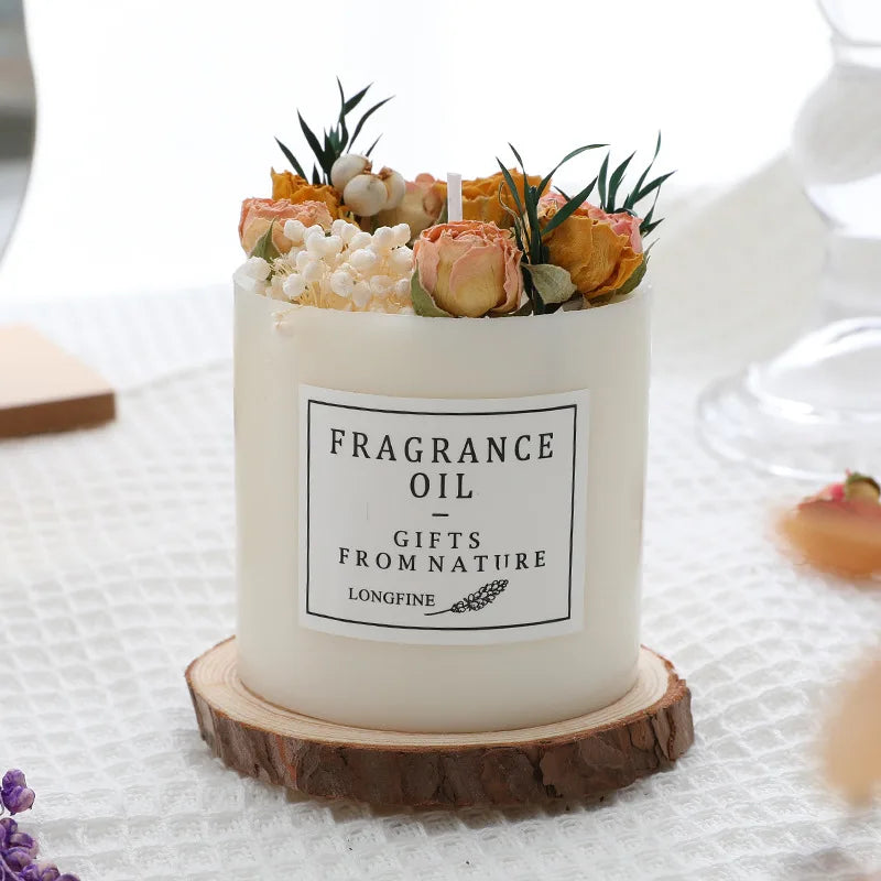 Dried Flower Scented Candle, combined with fragrance, beauty, bright as one of the candle decoration - Fragrant garden