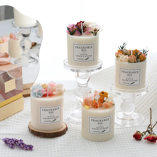 Dried Flower Scented Candle, combined with fragrance, beauty, bright as one of the candle decoration - Fragrant garden