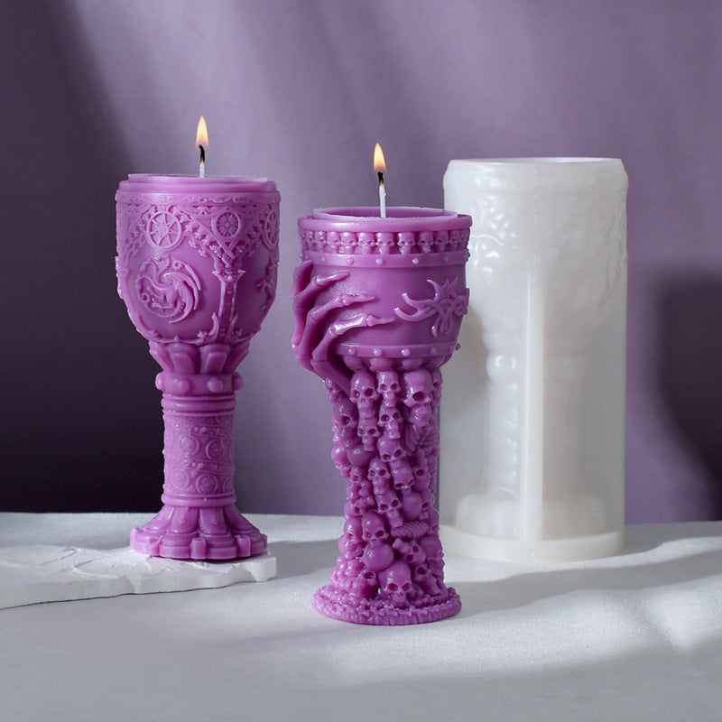 Aromea | Skull Holy Grail Candle Mold - DIY Aromatherapy, Halloween, Reusable Aromea