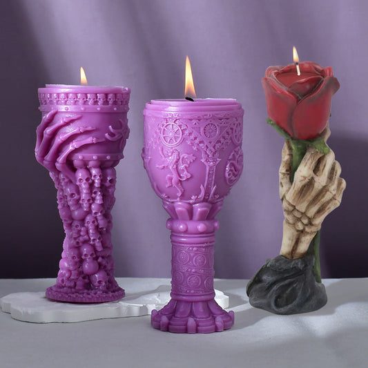 Aromea | Skull Holy Grail Candle Mold - DIY Aromatherapy, Halloween, Reusable Aromea